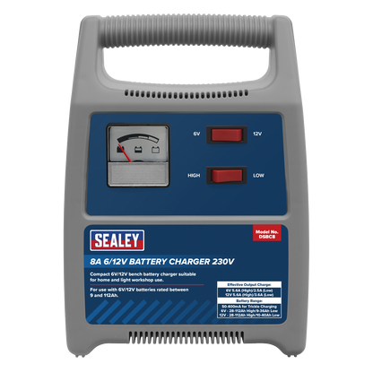 Sealey 8A 6/12V Battery Charger 230V DSBC8