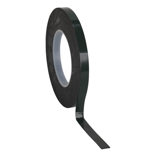 Sealey 12mm x 10m Double-Sided Adhesive Foam Tape - Green Backing DSTG1210
