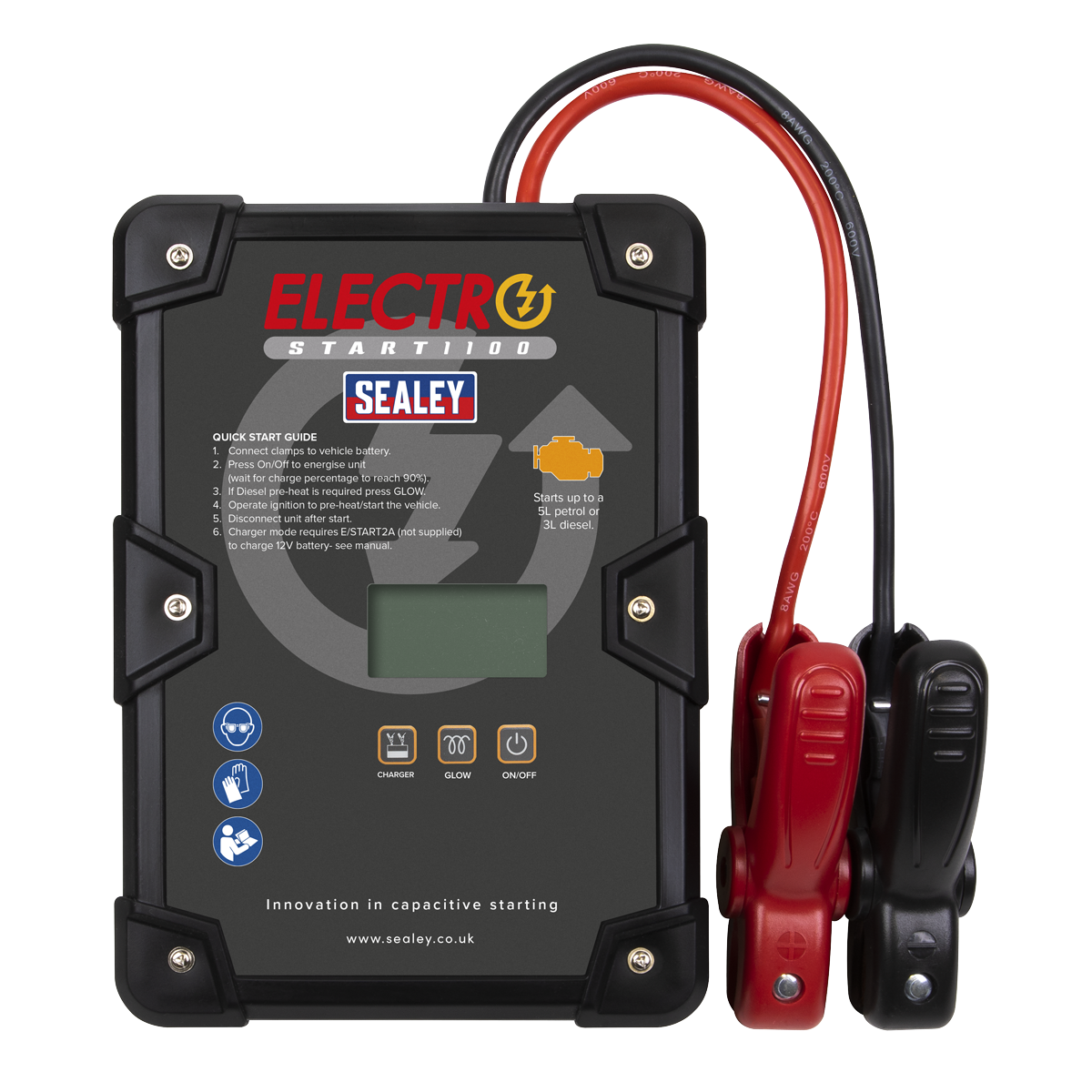 Sealey 12V 1100A ElectroStart® Batteryless Jump Starter E/START1100