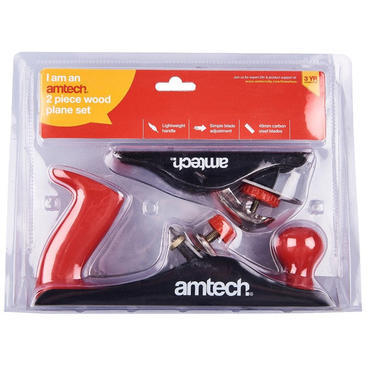 Amtech 2 Piece wood plane set E0425