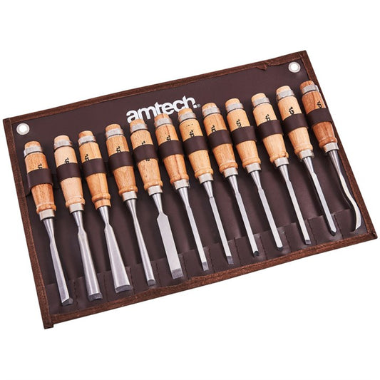 Amtech 12 Piece wood carving chisel set E0900
