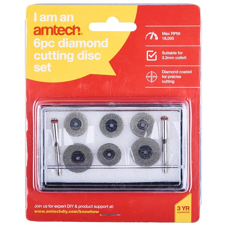 Amtech 6 Piece diamond cutting disc set E1829