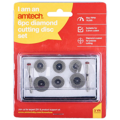 Amtech 6 Piece diamond cutting disc set E1829