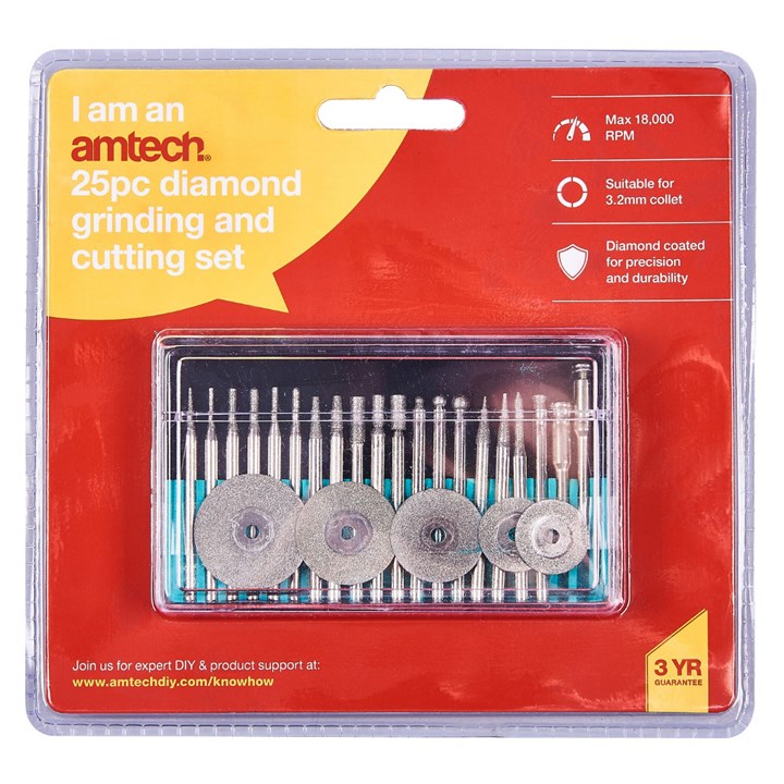 Amtech 25 Piece diamond-coated polishing set E1855