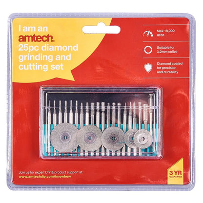 Amtech 25 Piece diamond-coated polishing set E1855