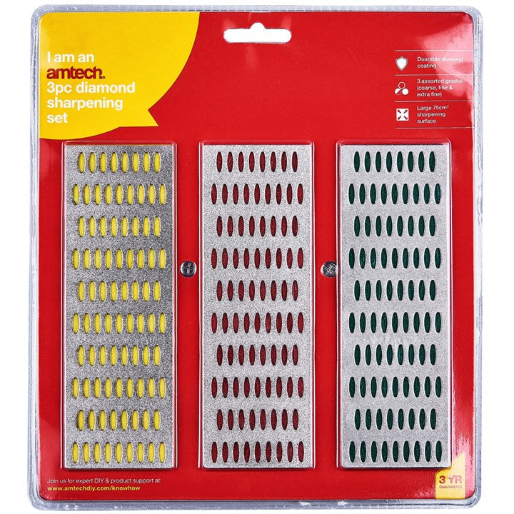 Amtech 3 Piece diamond stone sharpening set E2500