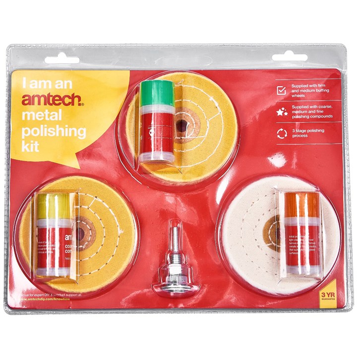 Amtech 3 Piece metal polishing set E2610