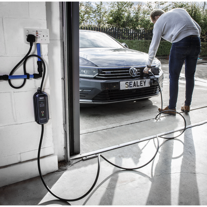 Sealey 10A Type 2 to UK 3-Pin Plug Portable EV Charger - 5m Cable EVPC2