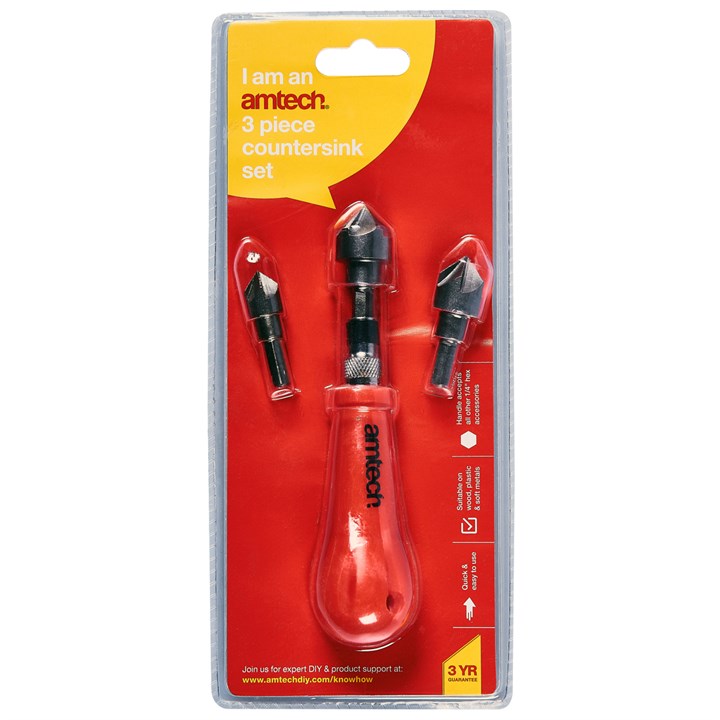 Amtech 3 piece countersink set F0815