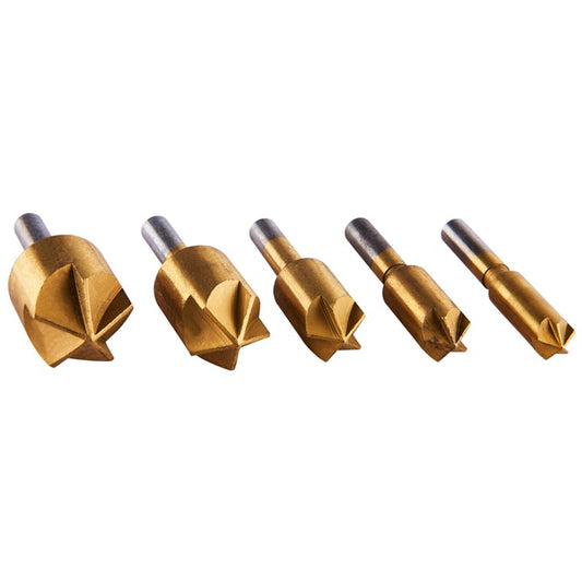 Amtech 5 piece titanium-coated countersink bit set F0840