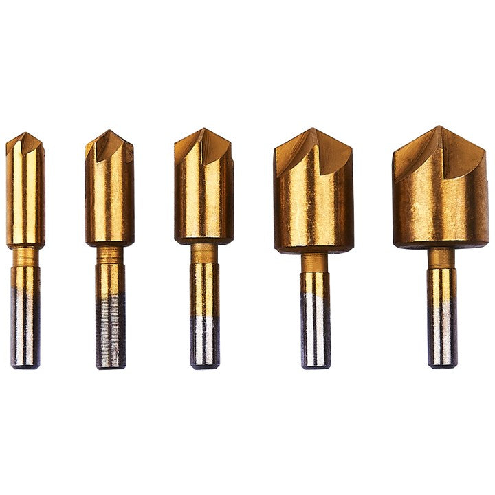 Amtech 5 piece titanium-coated countersink bit set F0840