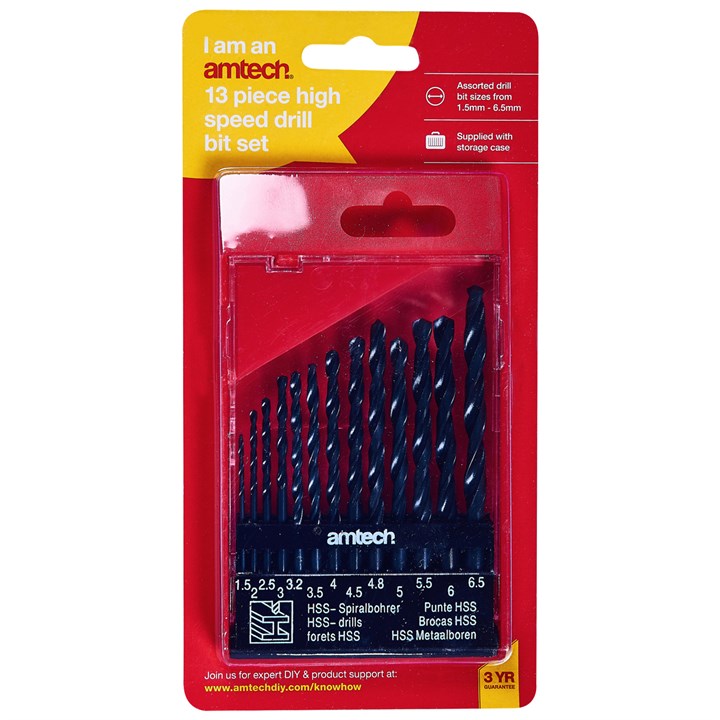 Amtech 13 Piece high speed steel (HSS) drill set - small F1000