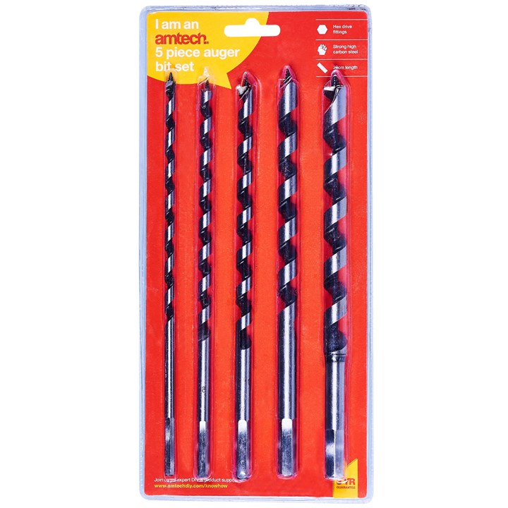 Amtech 5 Piece auger drill bit set (230mm length) F1350