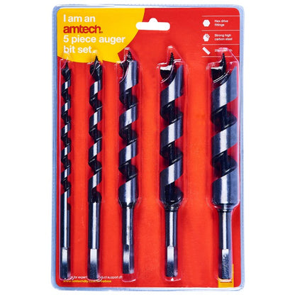 Amtech 5 Piece auger drill bit set (200mm length) F1370