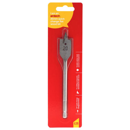 Amtech 20mm x 152mm quick change flat wood bit F1413