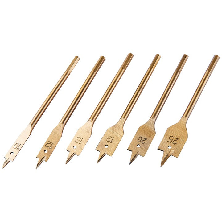 Amtech 6 Piece titanium flat wood bit set F1425