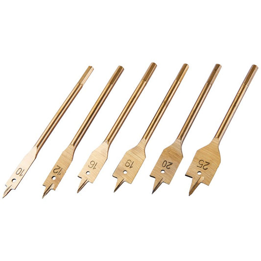 Amtech 6 Piece titanium flat wood bit set F1425