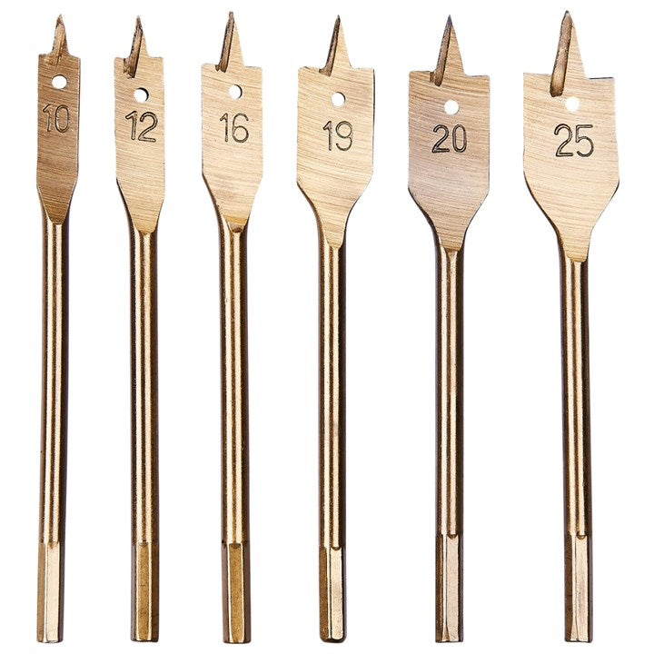 Amtech 6 Piece titanium flat wood bit set F1425