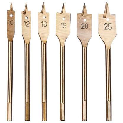 Amtech 6 Piece titanium flat wood bit set F1425
