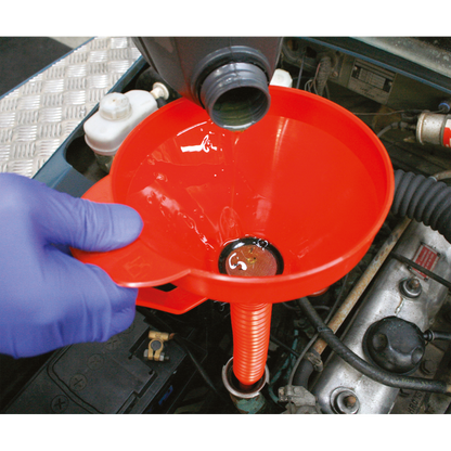 Sealey Ø160mm Funnel with Flexible Spout & Filter F16F