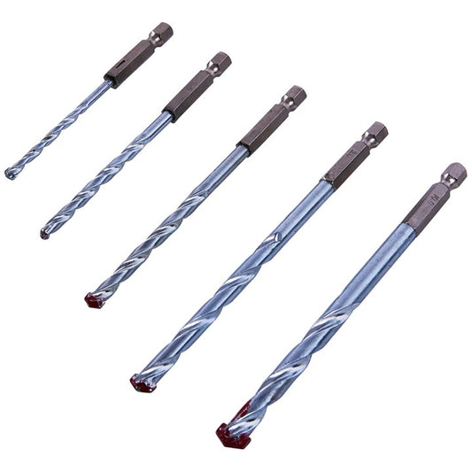 Amtech 5 Piece hex shank masonry drill bit set F1730