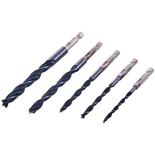 Amtech 5 Piece hex shank wood drill bit set F1735