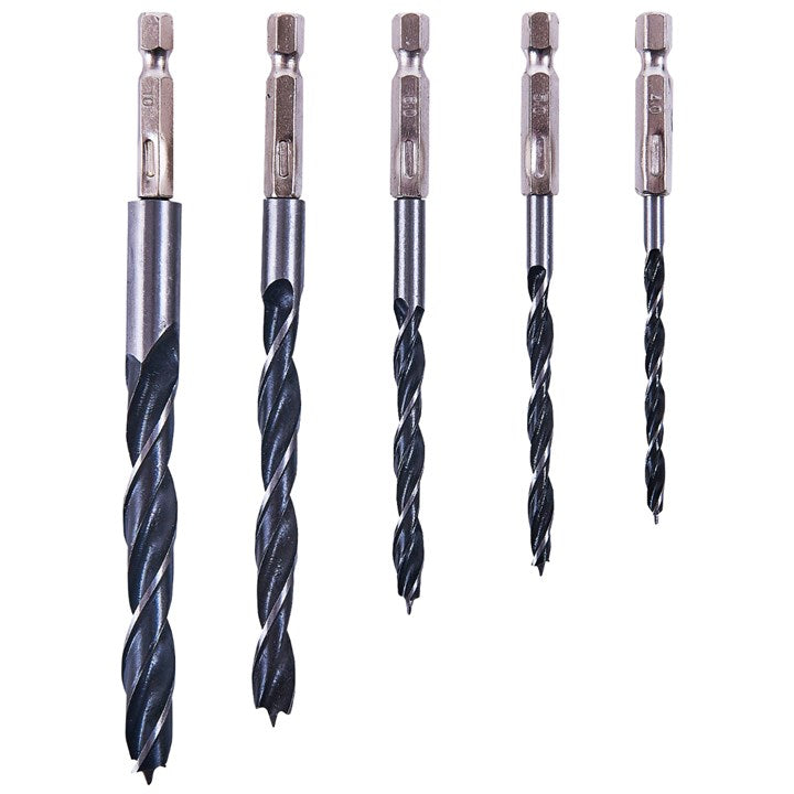 Amtech 5 Piece hex shank wood drill bit set F1735