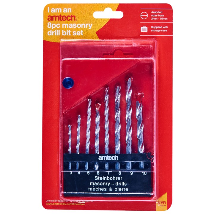Amtech 8 Piece masonry drill bit set F1750