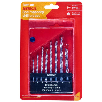 Amtech 8 Piece masonry drill bit set F1750