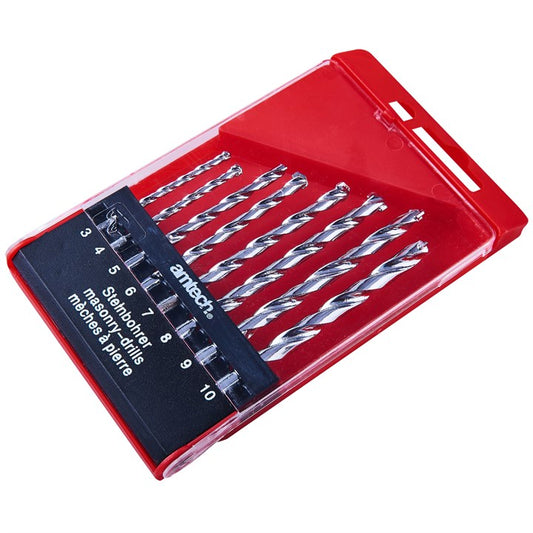 Amtech 8 Piece Tungsten masonry drill bit set F1755