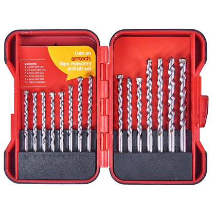 Amtech 15 Piece Tungsten masonry drill bit set F1758