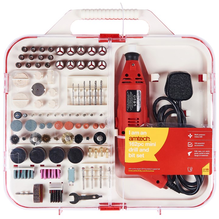 Amtech 162 Piece mini drill and bit set F2830