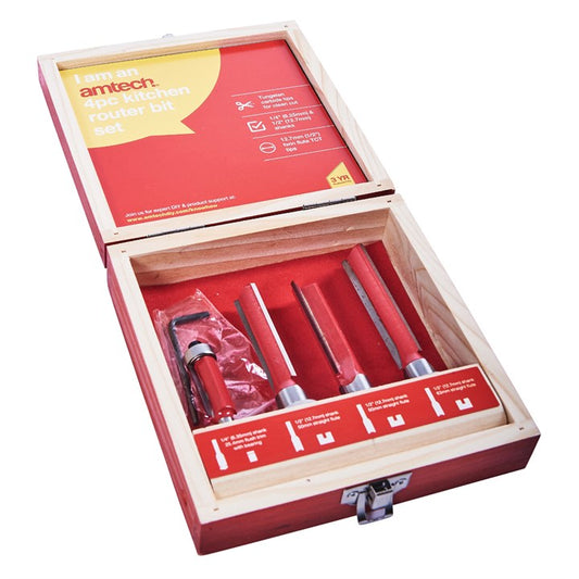 Amtech 4 Piece kitchen router bit set F3625