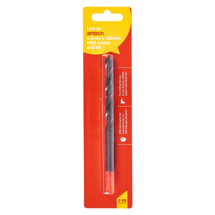 Amtech High speed steel (HSS) metric drill bit (9.5mm x 125mm) F5020