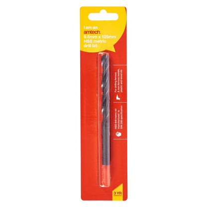 Amtech High speed steel (HSS) metric drill bit (9.5mm x 125mm) F5020