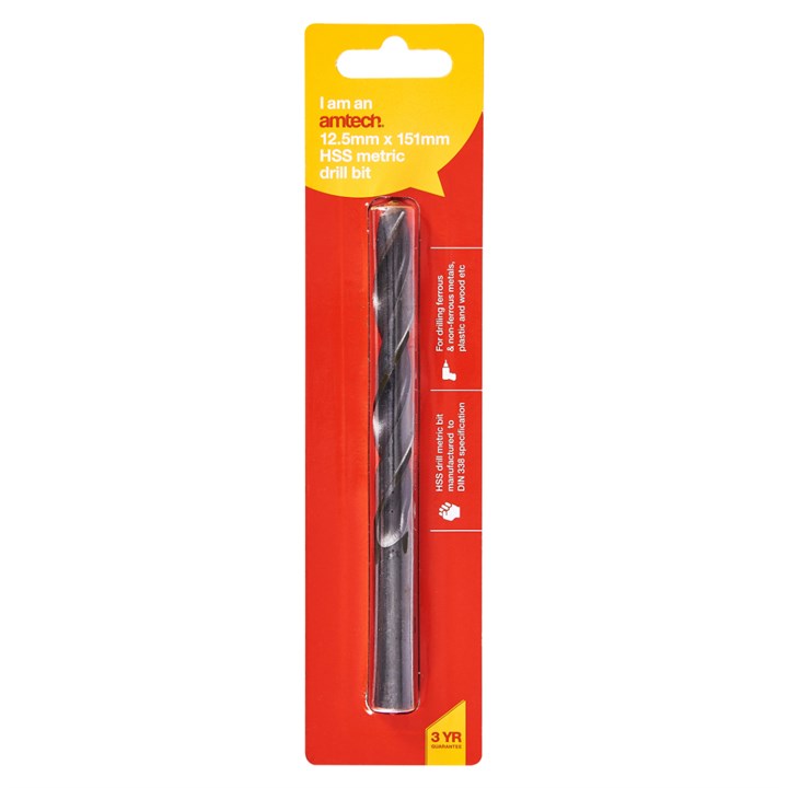 Amtech High speed steel (HSS) metric drill bit (12.5mm x 151mm) F5026