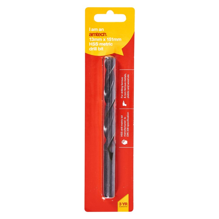 Amtech High speed steel (HSS) metric drill bit (13mm x 151mm) F5027