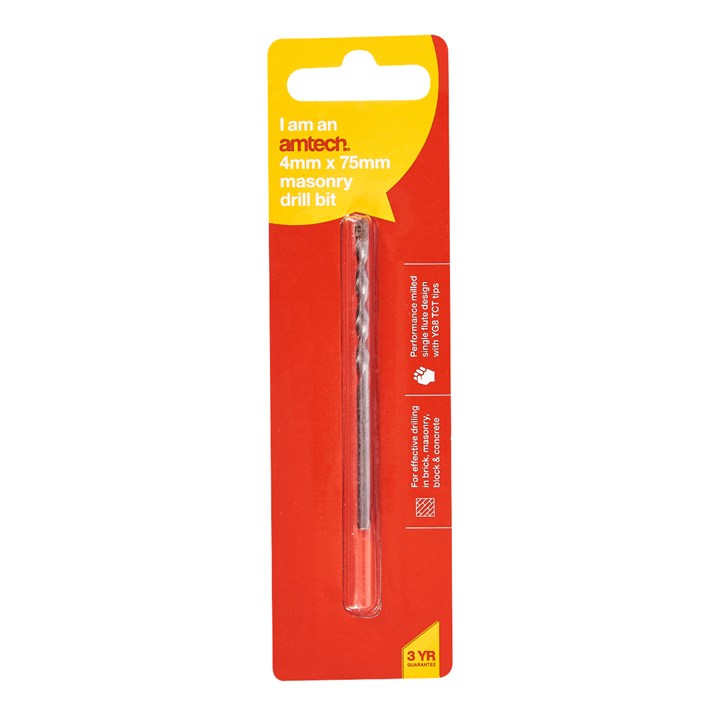Amtech 4mm x 75mm Masonry drill bit F5100