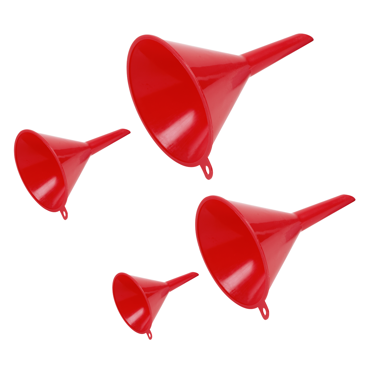 Sealey 4pc Economy Fixed Spout Small Funnel Set F92