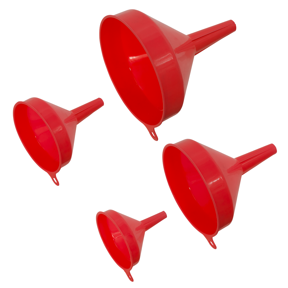 Sealey 4pc Economy Fixed Spout Funnel Set F94