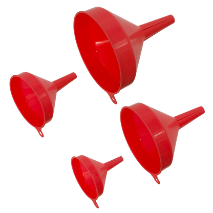 Sealey 4pc Economy Fixed Spout Funnel Set F94