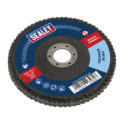 Sealey Ø100mm Zirconium Flap Disc Ø16mm Bore 80Grit FD10080