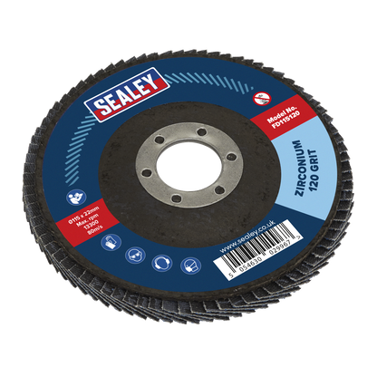 Sealey Ø115mm Zirconium Flap Disc Ø22mm Bore 120Grit FD115120