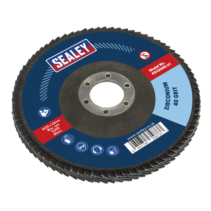 Sealey Ø125mm Zirconium Flap Disc Ø22mm Bore 40Grit FD12540