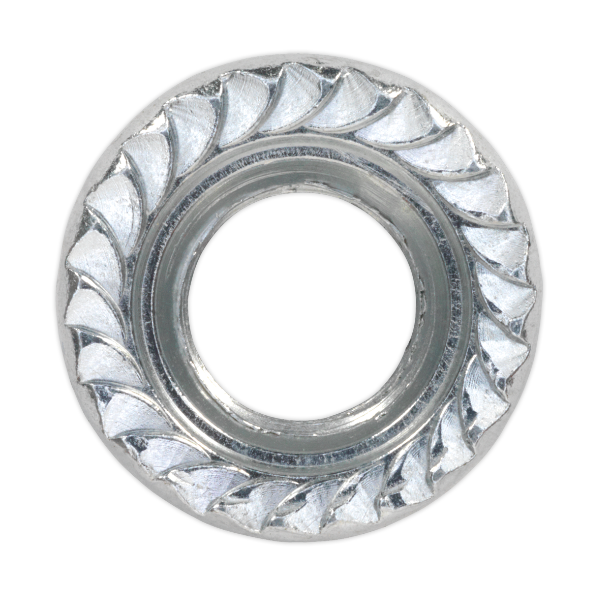 Sealey Zinc Plated Serrated Flange Nut DIN 6923 - M10 - Pack of 100 FN10