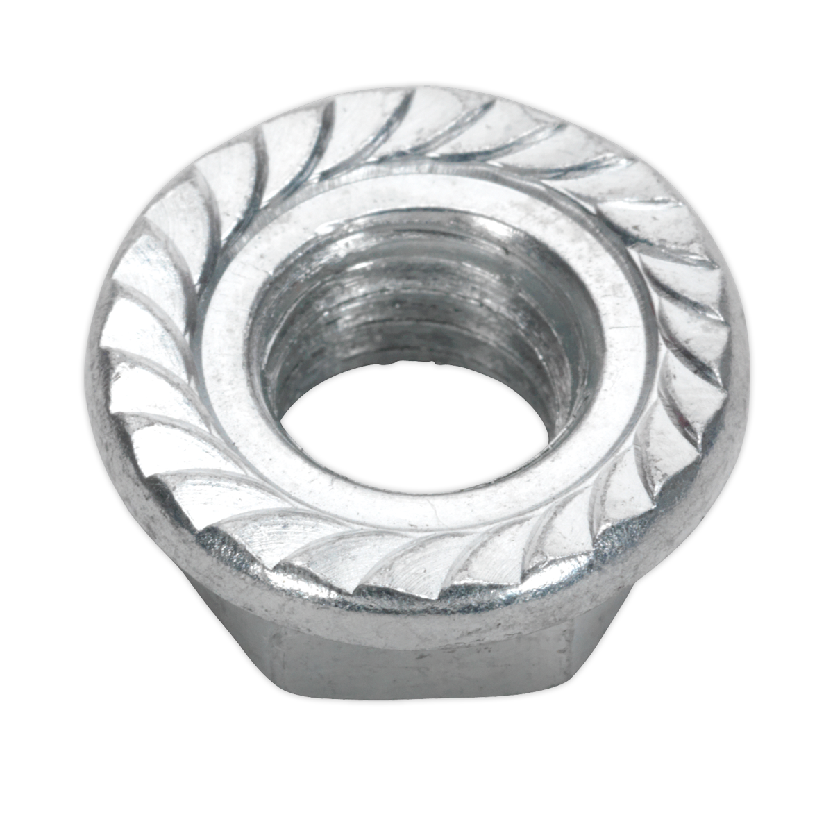 Sealey Zinc Plated Serrated Flange Nut DIN 6923 - M12 - Pack of 50 FN12