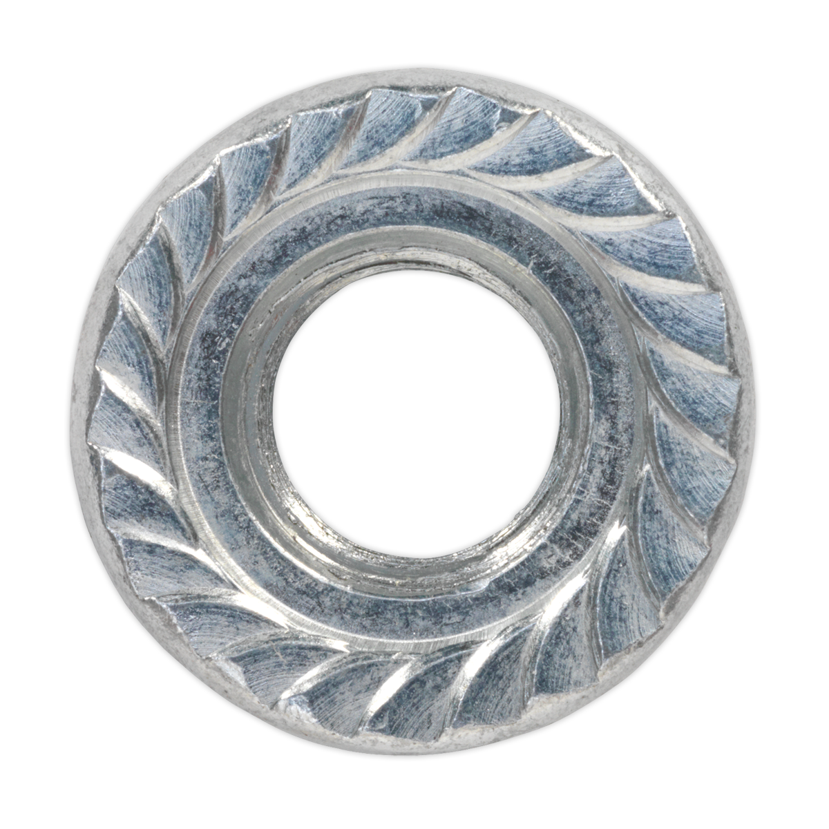 Sealey Zinc Plated Serrated Flange Nut DIN 6923 - M12 - Pack of 50 FN12