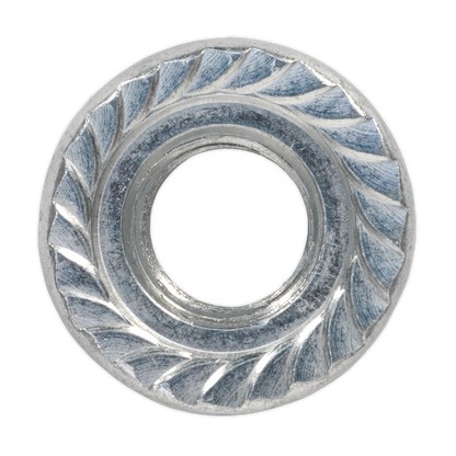 Sealey Zinc Plated Serrated Flange Nut DIN 6923 - M12 - Pack of 50 FN12
