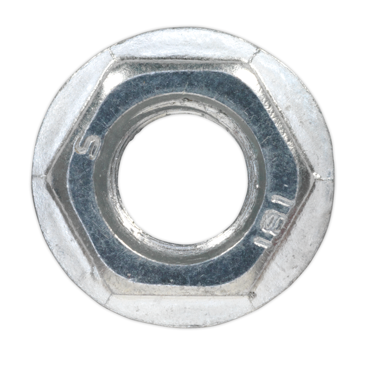 Sealey Zinc Plated Serrated Flange Nut DIN 6923 - M12 - Pack of 50 FN12