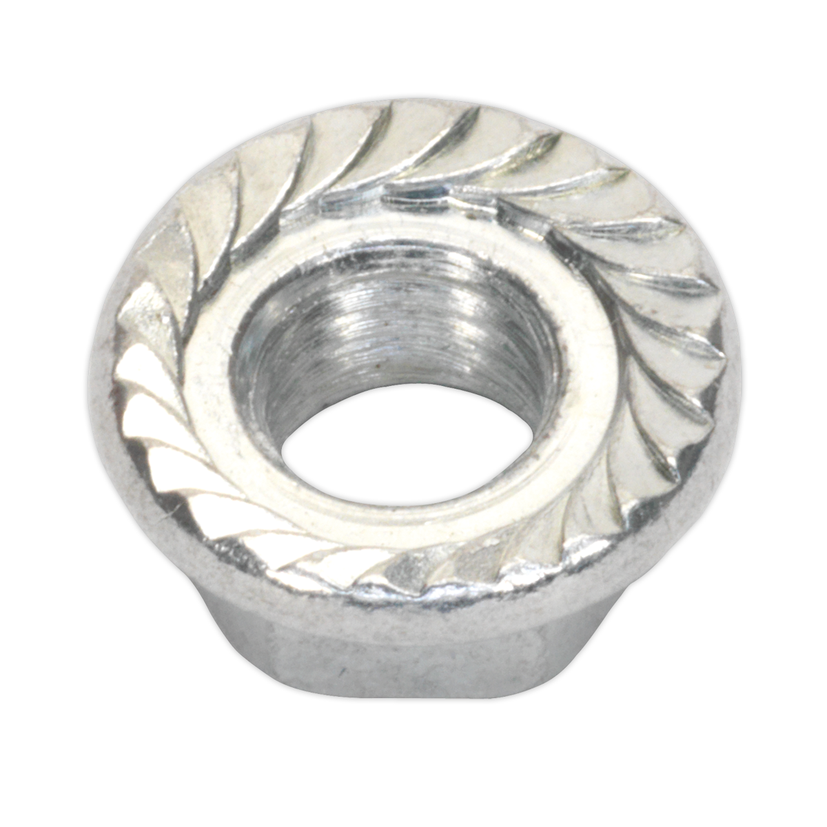 Sealey Zinc Plated Serrated Flange Nut DIN 6923 - M5 - Pack of 100 FN5